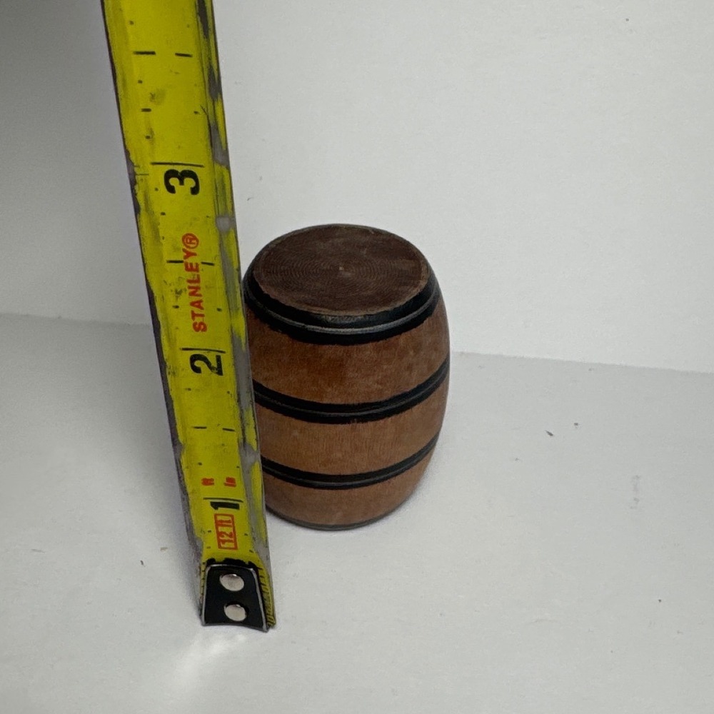 Miniature Barrel Decor OS Brown Rustic Wood Toothpick Holder - Picture 5 of 6
